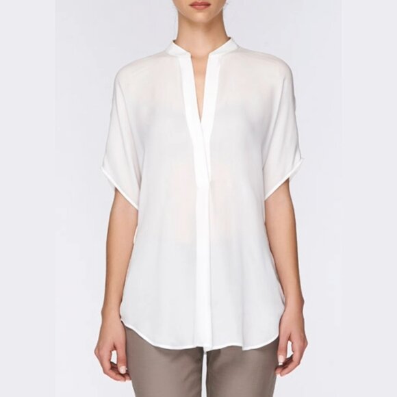 Vince Silk Dolman Cap Sleeve blouse Off White Large - Picture 1 of 6